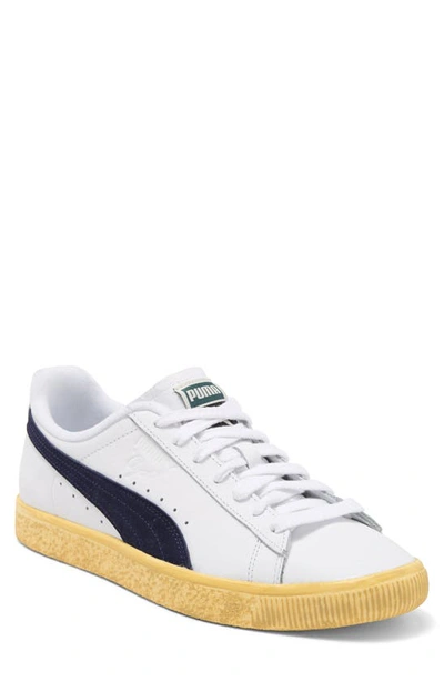 Shop Puma Clyde Sneaker In  White- Navy