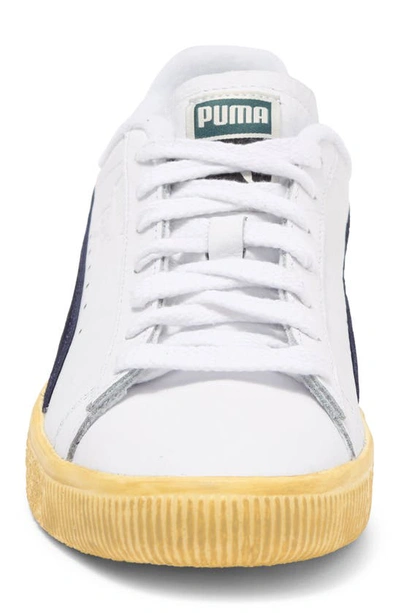 Shop Puma Clyde Sneaker In  White- Navy