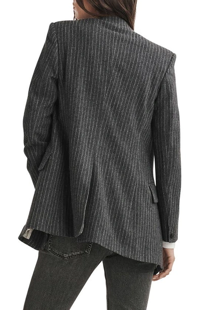 Shop Rag & Bone Charles Pinstripe Wool Blend Blazer In Greystrp