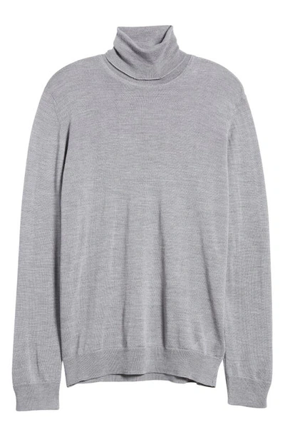 Shop Nn07 Richard 6630 Merino Wool Turtleneck Sweater In Medium Grey Mel