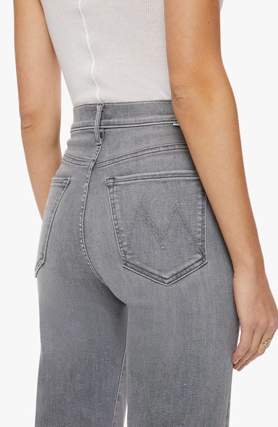 Shop Mother The Maven Heel Super High Waist Wide Leg Jeans In Barely There