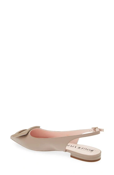 Shop Roger Vivier Gommettime Pointed Toe Slingback Flat In Light Brown