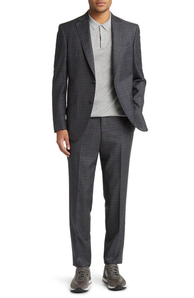 Shop Ted Baker Jay Plaid Slim Fit Wool Suit In Charcoal