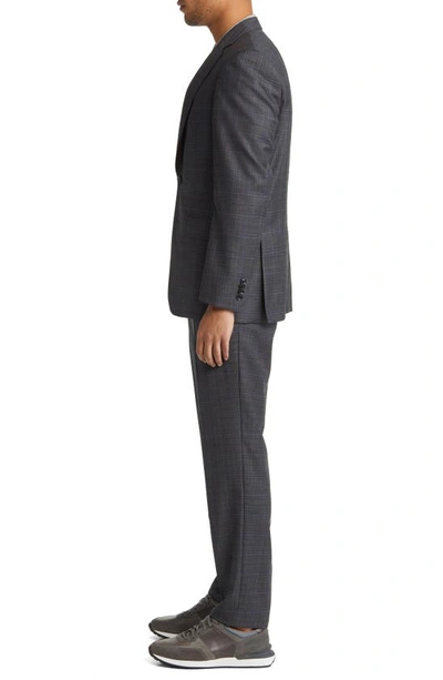 Shop Ted Baker Jay Plaid Slim Fit Wool Suit In Charcoal