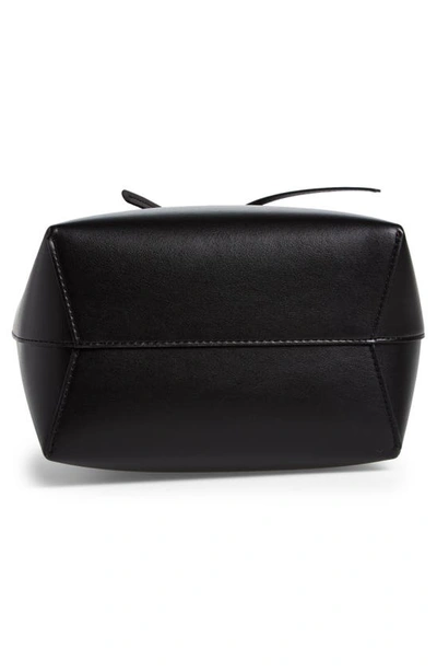 Shop Mansur Gavriel Mini Bucket Apple Faux Leather Bag In Black/ Flamma