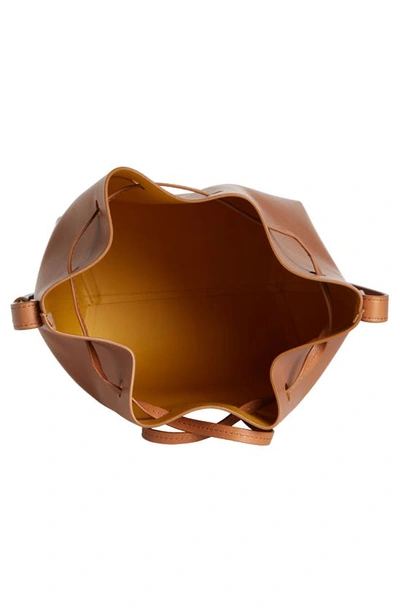 Shop Mansur Gavriel Mini Bucket Apple Faux Leather Bag In Cammello/ Sun