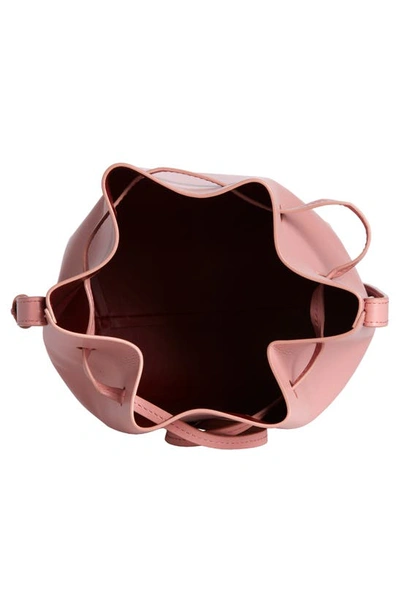Shop Mansur Gavriel Mini Bucket Apple Faux Leather Bag In Rose/ Bordeaux