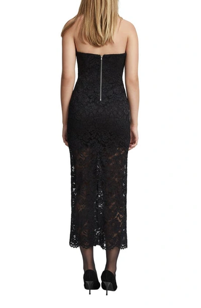 Shop Bardot Artemis Strapless Lace Midi Dress In Black
