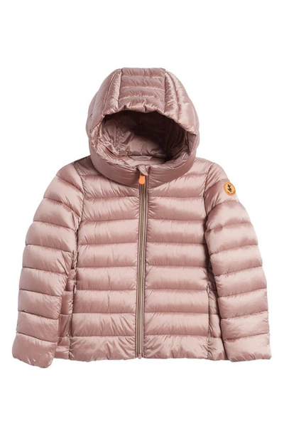 Shop Save The Duck Kids' Bibi Hooded Puffer Jacket In Misty Rose