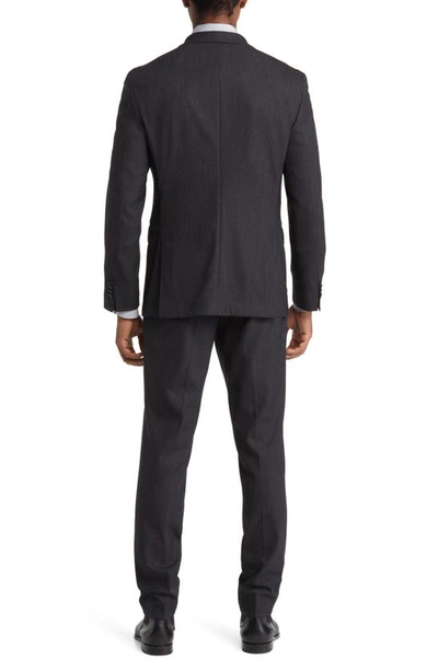 Shop Hugo Boss Huge Virgin Wool Blend Suit In Black