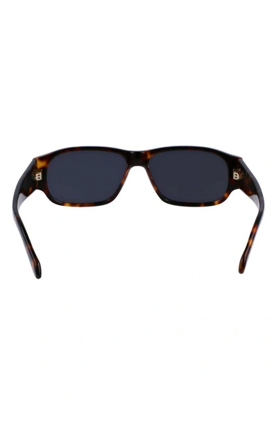 Shop Ferragamo 57mm Rectangular Sunglasses In Dark Tortoise