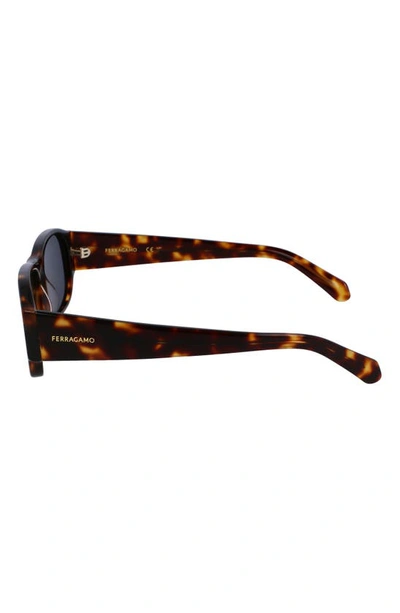 Shop Ferragamo 57mm Rectangular Sunglasses In Dark Tortoise