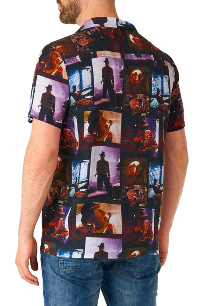 Shop Opposuits Nightmare On Elm Street Short Sleeve Button-up Shirt In Black