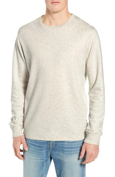 Shop Frame Duo Fold Long Sleeve Cotton T-shirt In Oatmeal Heather