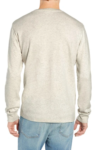 Shop Frame Duo Fold Long Sleeve Cotton T-shirt In Oatmeal Heather