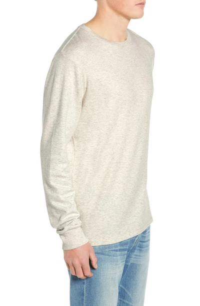 Shop Frame Duo Fold Long Sleeve Cotton T-shirt In Oatmeal Heather