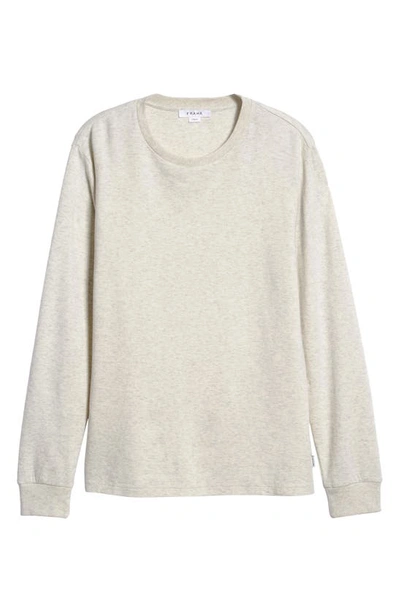 Shop Frame Duo Fold Long Sleeve Cotton T-shirt In Oatmeal Heather