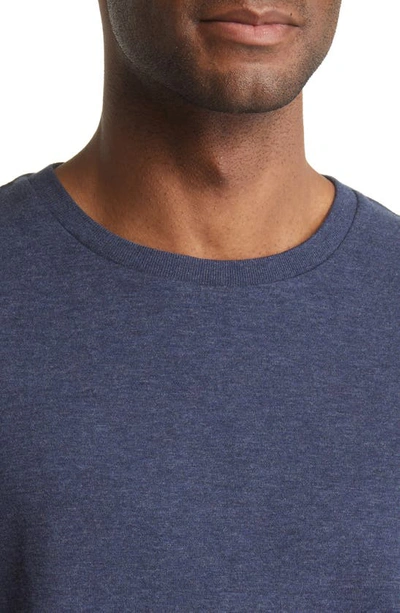 Frame Cotton Duofold Long Sleeve Cotton T-shirt In Heather Midnight Navy