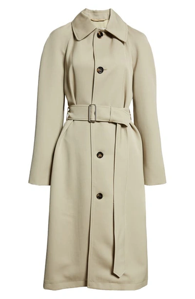 Burberry Belted Wool Coat In Hunter