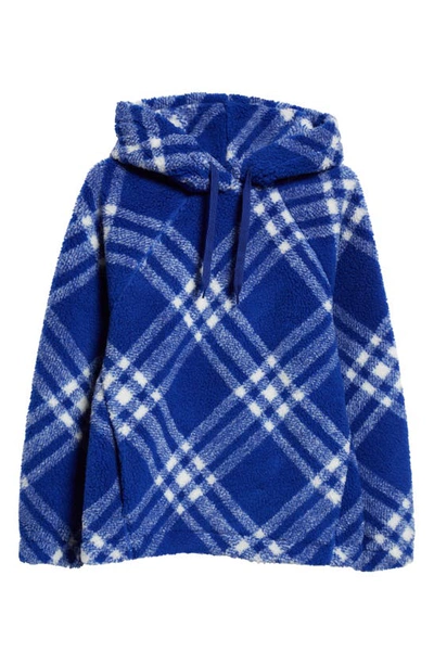 Shop Burberry Check Fleece Hoodie In Knight Ip Check