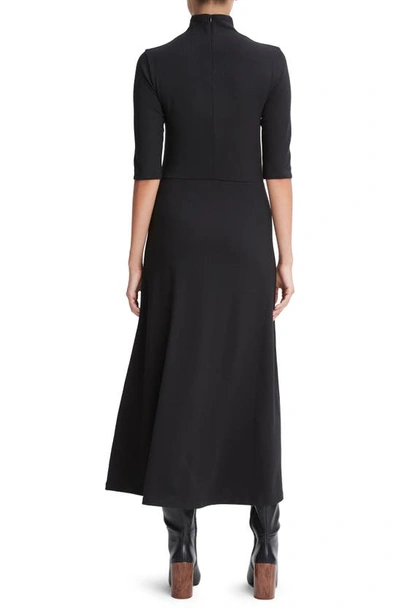 Shop Vince Turtleneck A-line Maxi Dress In Black