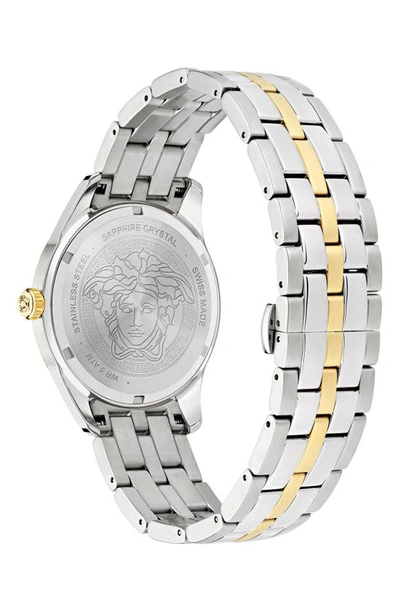 Versace Greca Logo Two-tone Stainless Steel Bracelet Watch In Two Tone