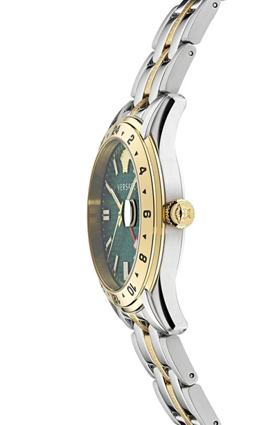 Versace Greca Logo Two-tone Stainless Steel Bracelet Watch In Two Tone