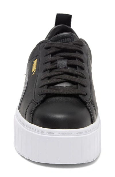 Shop Puma Mayze Luxury Platform Sneaker In  Black