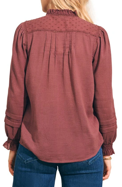 Shop Faherty Willa Button Front Peasant Blouse In Catawaba Grape