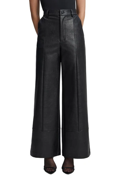 Shop Bardot Marlowe Faux Leather Wide Leg Pants In Black