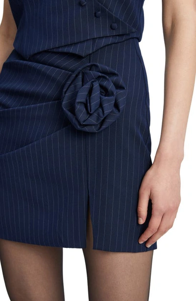 Shop Bardot Layton Pinstripe Miniskirt In Navy Stripe