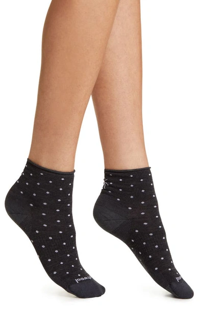 Smartwool Everyday Classic Dot Wool Blend Ankle Socks In Charcoal