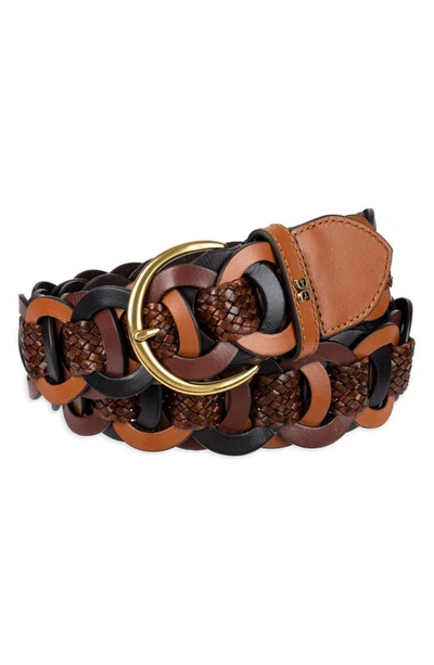Shop Sam Edelman Link Woven Belt In Multi-brown