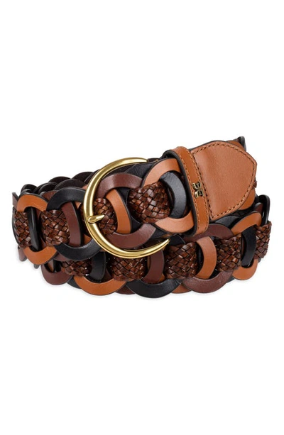 Sam Edelman 38mm Link Woven Belt In Multi-brown