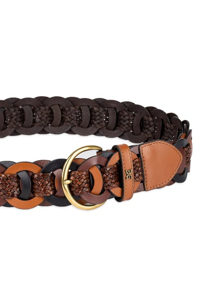 Sam Edelman 38mm Link Woven Belt In Multi-brown