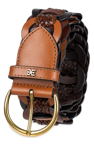 Shop Sam Edelman Link Woven Belt In Multi-brown