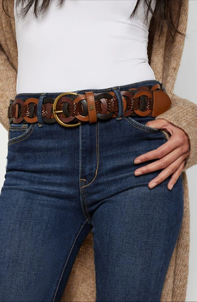 Shop Sam Edelman Link Woven Belt In Multi-brown