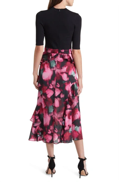 Shop Ted Baker Darciia Knit Bodice Tiered Dress In Black