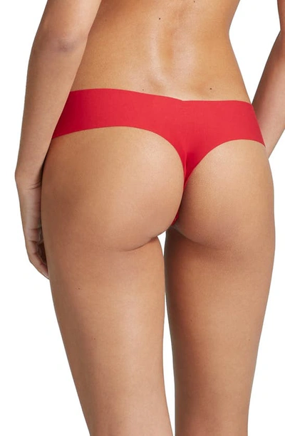 Shop Commando Butter & Lace Thong In Scarlet