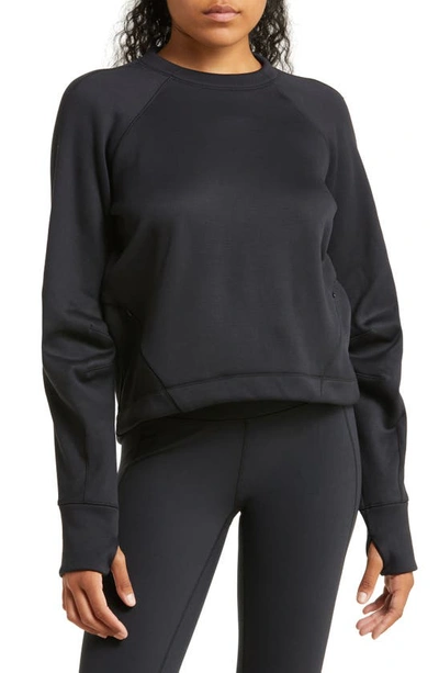 Shop Sweaty Betty Run Crewneck Performance Sweatshirt In Black
