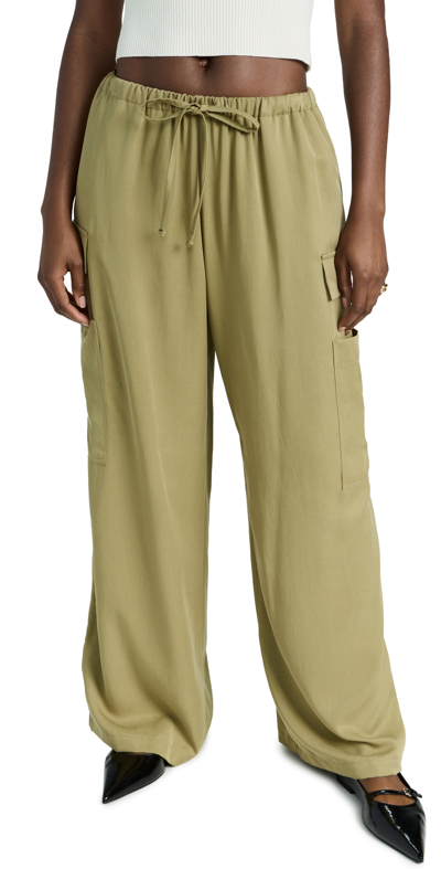 Shop Reformation Ethan Twill Pants Olive Oil