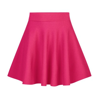 Shop Nina Ricci Mini Wool-blend Skater Skirt In Dark_fuchsia