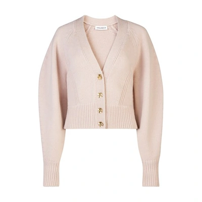 Shop Nina Ricci Cashmere Puff Sleeve Cardigan In Light_pink
