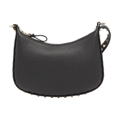 Shop Valentino Mini Rockstud Hobo Bag In Nero