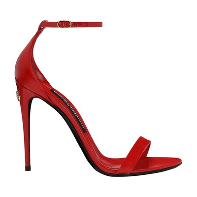 Shop Dolce & Gabbana Patent Leather Sandals In Red_2