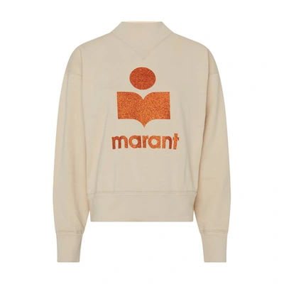 Shop Marant Etoile Moby Sweatshirt In Ecru_burnt_orange