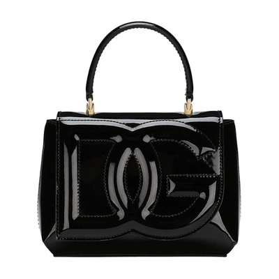 Shop Dolce & Gabbana Top Handle Dg Logo Bag In Black