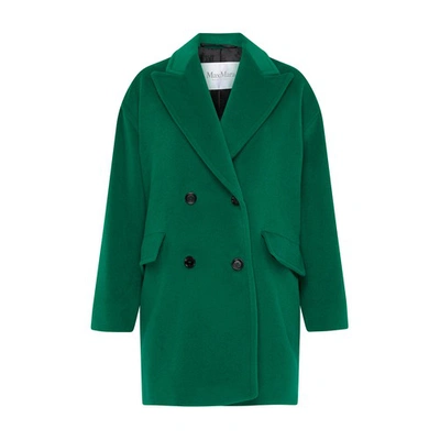 Shop Max Mara Meana Short Coat In Verde