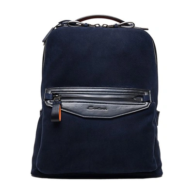 Shop Santoni Backpack In Blue