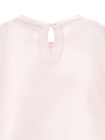 Shop Monnalisa Teddy Bear Print Jersey Maxi T-shirt In Light Pink